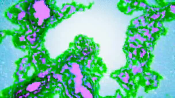 Абстрактная Анимация Движущихся Точек Вирусными Точками Движение Микробные Пятна Вирусами — стоковое видео