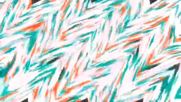 多彩的条纹在波浪形的锯齿状流中流动 波浪形之字形的催眠动画 带锯齿状图样的波纹视觉错觉 — 图库视频影像