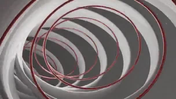Психоделические Овальные Силуэты Создающие Эффект Изгиба Коридора Дизайн Летающие Внутри — стоковое видео