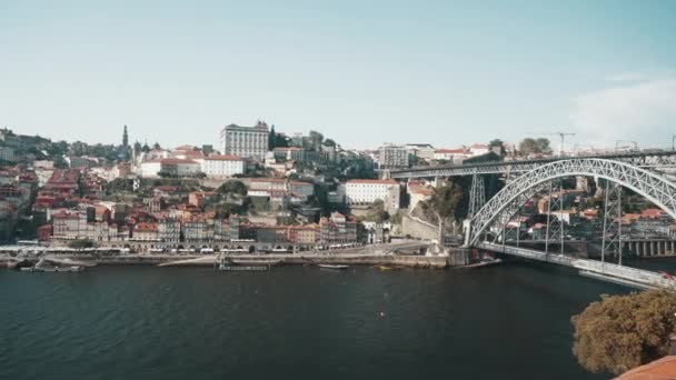 Город Порту Португалии Европа Воздушный Вид Дронов Начали Летний Вид — стоковое видео