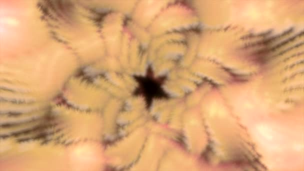 Lila Und Orangefarbene Blumenmuster Bewegung Ein Rotierender Langer Tunnel Abstraktion — Stockvideo