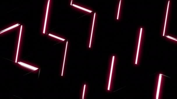Astratto Neon Colorato Triangolo Sfondo Progettazione Lampade Fluorescenti Che Creano — Video Stock