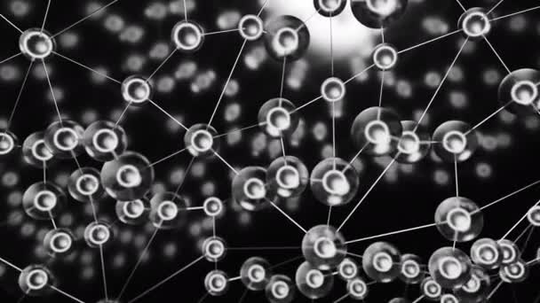 Сірі Рухомі Молекули Рух Білі Молекули Зроблені Абстракції Рухаються Високоякісні — стокове відео