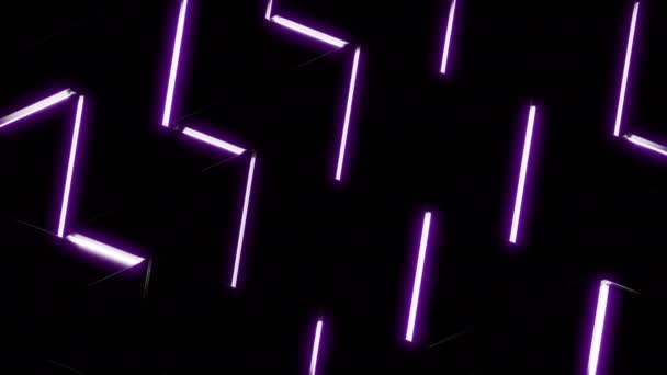Abstraktní Neonové Barevné Trojúhelníkové Pozadí Design Zářivky Vytvářející Povrch Trojúhelníků — Stock video