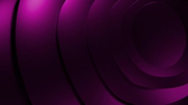 Mor ve kırmızı parlak arkaplan. Tasarım. Farklı boyutlarda daireler çizilmiş. Çizgi film soyutlamalarında yavaşça dönüyorlar. Yüksek kalite 4k görüntü