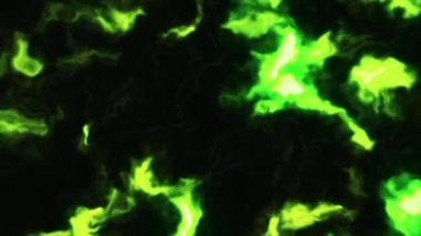 Yeşil parlak bir arka plan. Hareket. Hareket eden bilgisayar grafiklerindeki ışık parlamaları. Yüksek kalite 4k görüntü