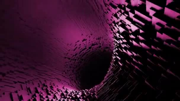 没有灯光的粉色和红色隧道 一种快速移动的明亮颜色的隧道 在抽象中制造 高质量的4K镜头 — 图库视频影像