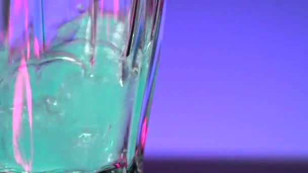 Close Transparent Glass Soda Alcohol Drink Stock Clip Having Fun — Stock Video