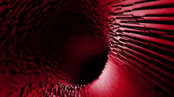 光のないピンクと赤いトンネル デザイン 抽象的に作られた明るい色の高速移動トンネル 高品質の4K映像 — ストック動画