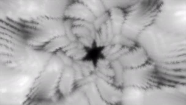 带恒星形状的抽象运动背景 有缓慢旋转的恒星和花朵的万花筒图案 — 图库视频影像
