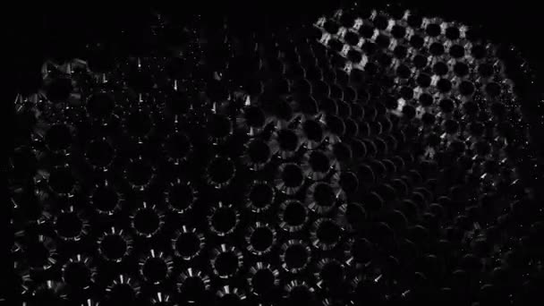 Mörk Bakgrund Med Rörliga Kristaller Design Vita Och Blå Kristaller — Stockvideo