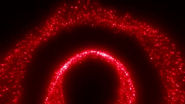 Partículas Cintilantes Abstratas Criando Forma Arcos Círculos Moção Flutuante Pontos — Vídeo de Stock