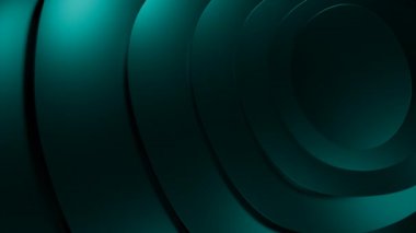 Yeşil ve turkuaz arka plan. Tasarım. Bir daire şeklinde dönen ud formatında yuvarlak ovaller. Yüksek kalite 4k görüntü