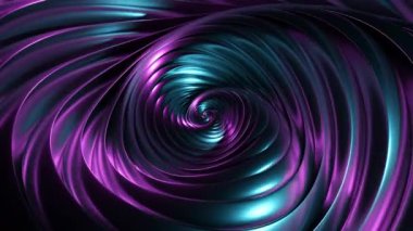 Minimum ince floresan sarmal sonsuz dönüş. Tasarım. Hipnotik efektli dönen metal.