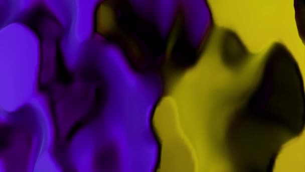 不同颜色的明亮液体融合成一体 卡通画抽象中的滑动斑点合并成一个 高质量的4K镜头 — 图库视频影像