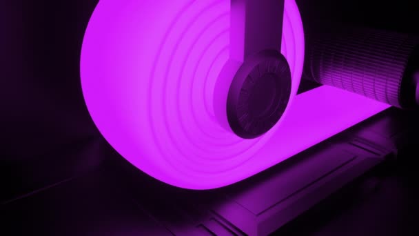 Fond Violet Rouge Avec Vol Design Ruban Pendu Sur Dispositif — Video