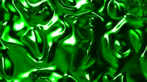 Синие Зеленые Пятна Глянцевой Жидкости Дизайн Яркие Блики Сделанные Мультипликации — стоковое видео