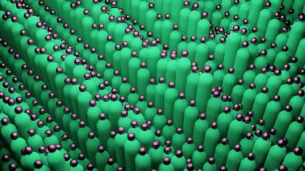 Sfondo Verde Ipnotico Progettazione Brevi Linee Sfumature Verdi Con Cerchio — Video Stock