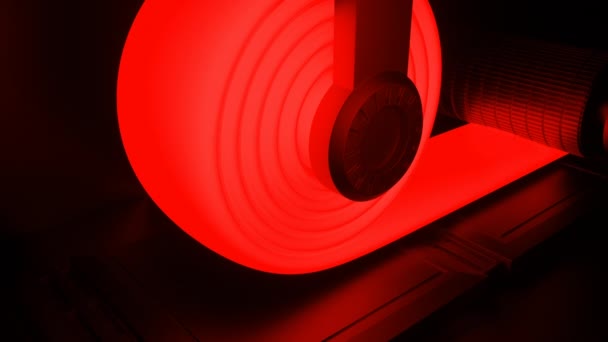 Purpurowe Czerwone Tło Lataniem Projektowanie Wisząca Wstążka Specjalnym Urządzeniu Animacji — Wideo stockowe