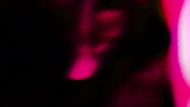 Rayons Lumière Rouges Roses Motion Espace Noir Avec Lumière Volante — Video