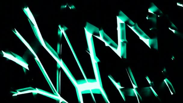 Fond Noir Avec Dessins Design Rayons Laser Verts Bleus Réalisés — Video