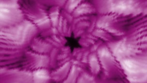 星の形をしたピンクと紫のトンネル ムーブメント 漫画の抽象化で作られた照明を備えた複数のレベルトンネル 高品質の4K映像 — ストック動画