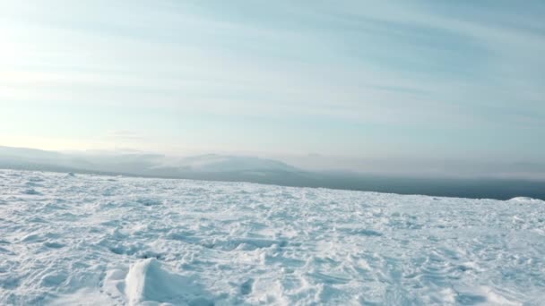 Schöne Winter Blick Auf Plateau Und Berge Horizont Clip Verschneite — Stockvideo