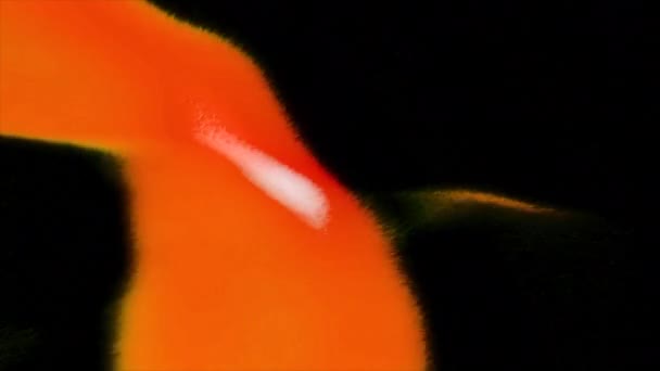 Πράσινη Και Πορτοκαλί Δέσμη Φωτός Κίνηση Μαύρο Φόντο Μια Δέσμη — Αρχείο Βίντεο