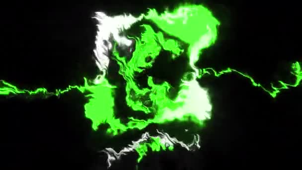 녹색과 노란색 블로브 움직임 형식으로 거대한 빛나는 반짝이는 고품질 — 비디오