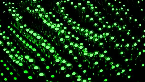 Linternas Brillantes Amarillas Verdes Diseño Fondo Negro Con Lámparas Encendidas — Vídeo de stock