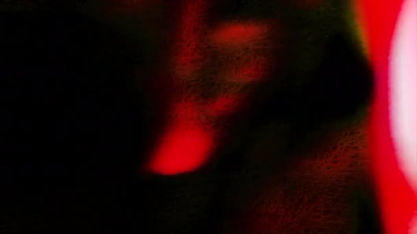 Rayos Luz Rojos Rosados Moción Espacio Negro Con Luz Volando — Vídeo de stock