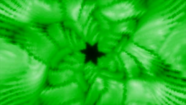 Túnel Verde Turquesa Moción Túnel Brillante Forma Una Flor Hecha — Vídeo de stock