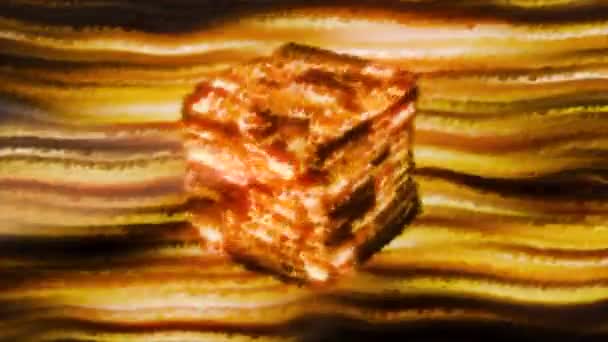 一个奢华的立方体艺术品 神秘的潘多拉盒子 3D发光数字盒子 周围是闪烁的线条 — 图库视频影像