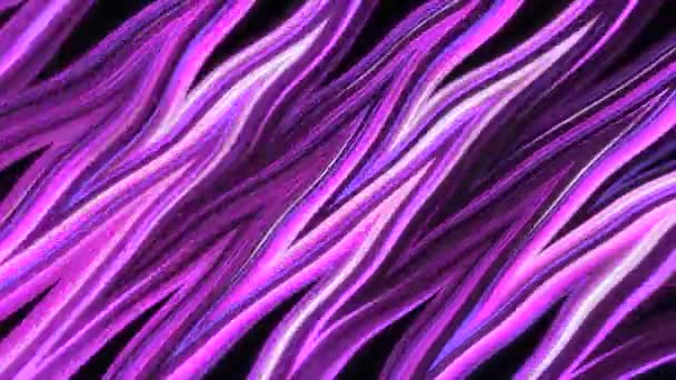 Líneas Color Púrpura Naranja Moción Fondo Negro Con Franjas Triangulares — Vídeo de stock