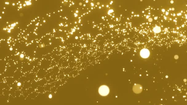 有发光圆点的空间 在太空中发光的飞行点 溪流中萤火虫的模糊圈子 — 图库视频影像