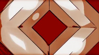 Kırmızı ve mor koridor. Tasarım. Kenarlarında bir ışık parıltısı olan 3D biçiminde yapılmış kare bir portal. Yüksek kalite 4k görüntü