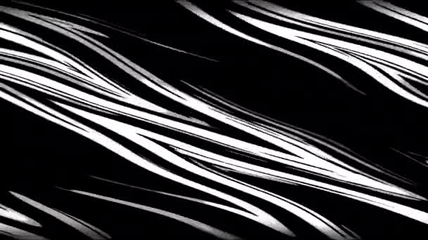 Zwarte Achtergrond Met Lopende Abstractie Beweging Witte Groene Strepen Vullen — Stockvideo