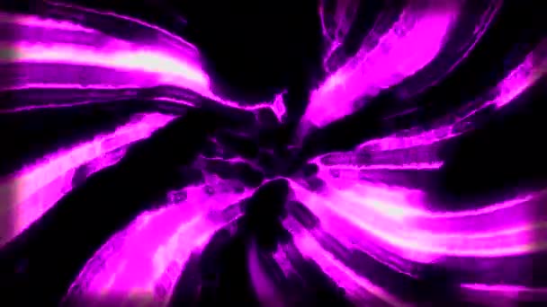 深いポータルを持つ暗い背景 ムーブメント より深く移動する3D形式の緑と紫のトンネル 高品質の4K映像 — ストック動画