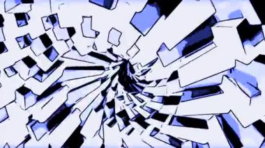 Beyaz ve sarı arka plan. Tasarım. Farklı yönlerde hızla hareket eden bilgisayar grafiklerinde oluşan bir girdap deseni. Yüksek kalite 4k görüntü