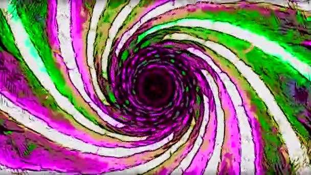 Vivid Hypnotic Illusion Design Color Abstraction Light Rotates Glows High — Stock Video