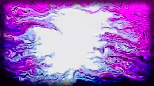 抽象的波纹流得很快 发光的线条和中间的光球 — 图库视频影像