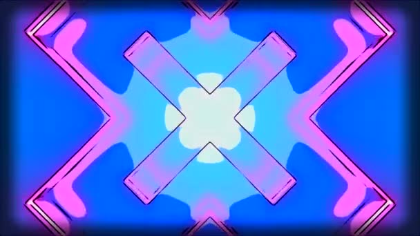 Animace Pohyblivým Abstraktním Obrazcem Křížem Design Kaleidoskopický Barevný Vzor Pohyblivými — Stock video