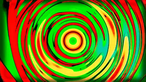 Hypnotischer Tunnel Mit Leuchtend Bunten Flüssigkeitslinien Design Psychedelische Farben Rotieren — Stockvideo