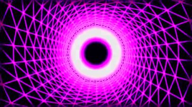 Siber şebekeli ve hareket eden kara delikli bir tünel. Hareket. Siber şebekeli kara deliğin soyut modeli. Kara delik uzamsal siber ızgarada hareket ediyor.