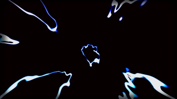 Абстрактний Хвилястий Фон Безперервне Коливання Смуг Рух Форми Згинання Овальні — стокове відео