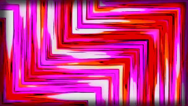 다채로운 움직임 화려한 줄무늬와 Zigzag 패턴입니다 지그재그 애니메이션의 그래픽 텍스처 — 비디오