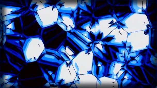 Kaleydoskopik Tarzda Hareket Eden Çokgenli Kristal Desen Hareket Parlak Çokgen — Stok video