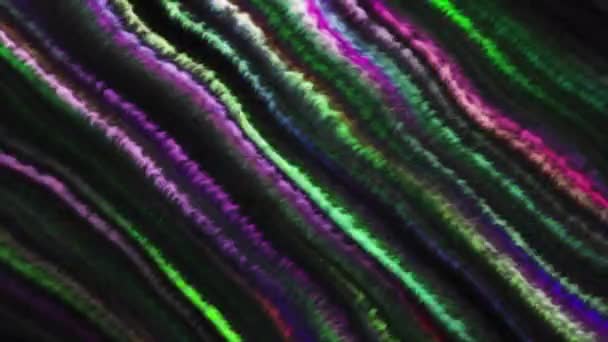 Fundal Negru Dungi Multicolore Strălucitoare Mișcare Linii Colorate Grafica Computerului — Videoclip de stoc