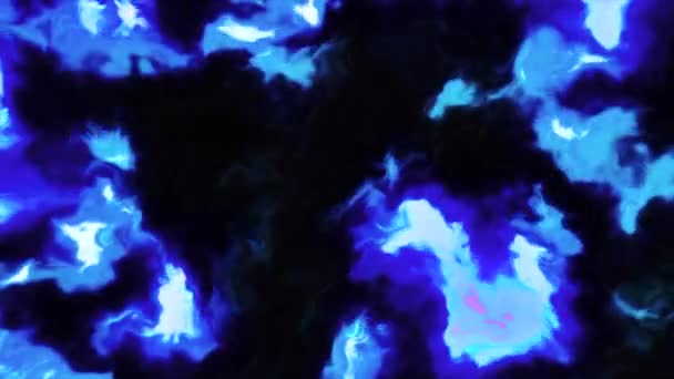 光の点滅した黒い背景 ムーブメント コンピュータグラフィックスで作られた明るい光のピンクとブルーのスポット 高品質の4K映像 — ストック動画