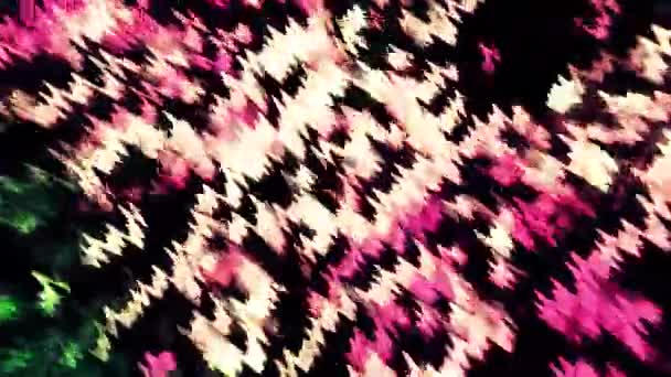 추상적인 다채로운 빛나는 줄무늬 움직임 검은색 배경에 페인트 스트로크 — 비디오